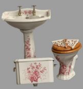 BATHROOM FURNITURE - 'The Imperial Bathroom Company' floral decorated and antique style suite