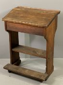 VINTAGE WOODEN SCHOOL DESK with lift top, 82cms H, 61cms W, 44cms D