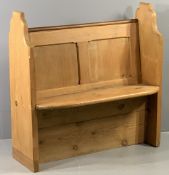 FARMHOUSE PINE BENCH/PEW, 105cms H, 106cms W, 32cms D