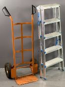 SACK TRUCK and a McAllister double sided five tread ladder