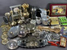 EPNS - a good assortment including cutlery, also Picquot ware and brass items ETC