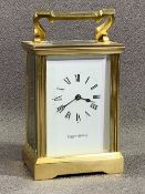 MAPPIN & WEBB BRASS CARRIAGE CLOCK, 13cms H (handle down)