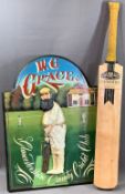 CRICKET INTEREST - W G Grace plaque for Gloucester County Cricket Club and a Newbery handmade