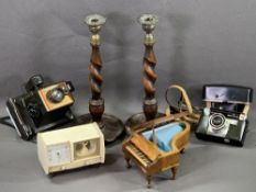VINTAGE CAMERAS - Kodapak cartridge instant load, Polaroid, also German made mid-Century musical