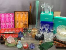 GLASSWARE - boxed Cathedral Crystal wine glasses, boxed Royale County wine glasses, Cristal D'Arques