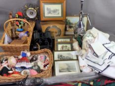 ART DECO STYLE MANTEL CLOCK by Smiths, 18cms H, 10.5cms W, 26cms D, cased Russian binoculars, chrome