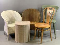 FURNITURE ASSORTMENT - Lusty Lloyd loom chair, other loom items, bentwood chair, painted chair etc