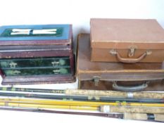 FISHING INTEREST - rods by Beechcroft, Craddock, ETC. Also, gentlemen's suitcases and a vintage