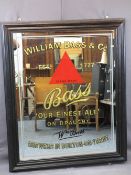 ORIGINAL PUB ADVERTISING MIRROR for Bass Finest Ale, excellent condition save very light ghosting,