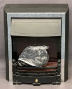 MODERN COAL EFFECT ELECTRIC FIRE in black and chrome, 62.5cms H, 52.5cms W, 30cms D maximum E/T