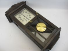 VINTAGE OAK CASED WALL CLOCK - 74cms L