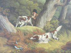 UNFRAMED COLOURED HUNTING PRINTS (7) - originally published 1801 with French and English titles, all