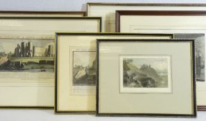 WELSH CASTLES framed early prints (6) to include Samuel & Nathaniel Buck 1742 tinted line engravings