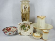 VICTORIAN & LATER POTTERY GROUP to include a four piece wash and jug bowl set, Imari bowl and one