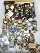 LADY'S & GENT'S WRISTWATCHES, Signet and other rings, various cufflinks and other jewellery