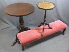 FURNITURE ASSORTMENT - circular topped tripod table, 66cms H, 52cms diameter, a reproduction wine