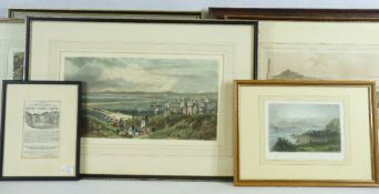 HAND TINTED & OTHER EARLY VIEWS OF WALES PRINTS (7) to include a lithograph by J NEWMAN titled 'Llyn
