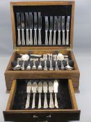 A CANTEEN OF ALL METAL SHEFFIELD CUTLERY - 6 place setting, 42 pieces (one fruit fork and one