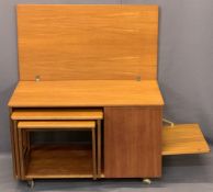McINTOSH TRISTOR TEAK COMBINATION LOW TABLE WITH SIDE STORAGE - the foldover top over two occasional
