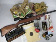 STOEGER .22 CALIBRE AIR RIFLE WITH BROWN STOCK and associated 3-9 x 40 AO sights, as new, along with