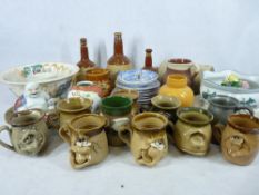 WADE WHISKEY DECANTERS, Sunderland lustre 'Sailor's Farewell Ball', Ugly pottery mugs, Blue &