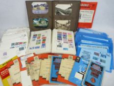POSTCARDS - mid Century and black and white, old Ordnance Survey maps, Priority album stamp stock
