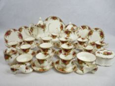 ROYAL ALBERT 'OLD COUNTRY ROSES' tea and coffeeware, approximately 40 pieces including tea and