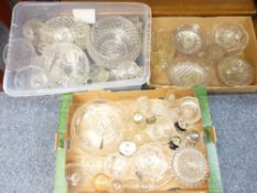 CUT & OTHER GLASSWARE, a mixed quantity (in three boxes)