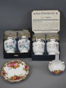 A SMALL ROYAL ALBERT COUNTRY ROSES CIRCULAR DISH and later Country Roses miniature narrow necked