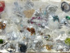 VINTAGE & LATER COSTUME JEWELLERY NECKLACES, ETC in 100 small bags including Coral, Venetian type,