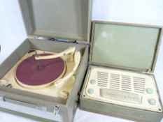COLLARO 1950s/60s boxed record player and a boxed Vidor attache case value radio