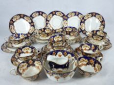 ROYAL ALBERT CROWN CHINA, Cobalt decorated part teaset, 30 plus pieces