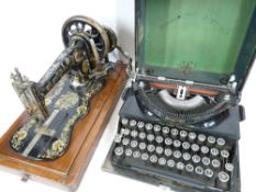 IMPERIAL TYPEWRITER - good Companion, Early 20th Century with a Singer sewing machine
