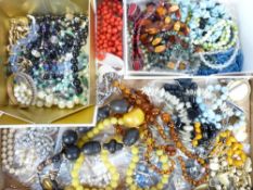 VINTAGE & LATER COSTUME JEWELLERY - necklaces, Ingersoll and other watches, ETC, including Amber and