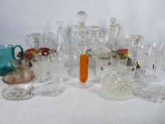 ANTIQUE & LATER GLASSWARE - a good selection in two boxes to include a White Friars type bark