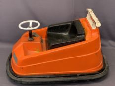 WHITTAKER BROTHERS FAIRGROUND DODGEMS CAR, mid-Century, in orange and black, 58cms H maximum,