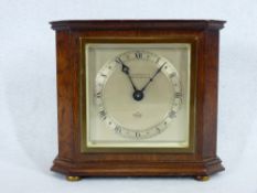 ART DECO MANTEL CLOCK - Elliot of London, walnut, signed 'J R Ogden & Son, London and Harrogate'