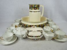 VILLEROY & BOCH 4 PIECE WASH JUG & BOWL SET with a Czechoslovakian 23 piece gilt decorated porcelain