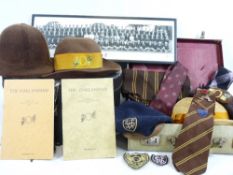 HISTORIC EPHEMERA - Oakland Public School Ilkley vintage straw, felt and other hats, school ties,