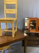 FURNITURE ASSORTMENT - dining table, reproduction foldover, 77cms H, 180cms W open (90cms W closed),