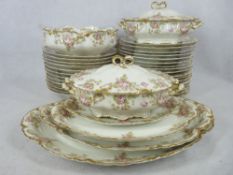 HAVILAND LIMOGES PORCELAIN DINNER SERVICE, 36 PIECE to include two tureens and covers, stamped verso