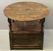 This & Other Lots from a Country Residence - Henblas, Bodorgan, Anglesey ANTIQUE OAK CIRCULAR TOPPED