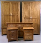 MODERN BEDROOM FURNITURE - comprising medium oak effect quality five piece suite of two x two door