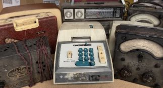 VINTAGE RADIOS - Pye, Demon, G.E.C., also veometers, Addmaster model no. 208H adding machine ETC