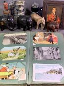 POSTCARDS - an album of vintage cards, various scenes, approximately one hundred, miscellaneous