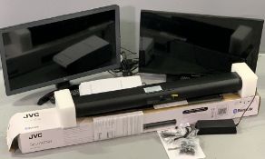 HOME ELECTRICS - LG 24TL510S Smart TV with remote control, another flatscreen TV and a JVC Bluetooth