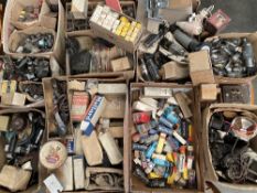 OLD RADIO & TV VALVES - a very large quantity and associated items