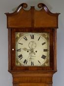 VICTORIAN LONGCASE CLOCK - oak, eight day movement with painted dial, by J Willman, Bangor (