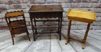 THREE ITEMS OF REPRODUCTION OCCASIONAL FURNITURE, comprising French-style satin birch tray top