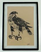 FACSIMILE PRINT AFTER SIR KYFFIN WILLIAMS, Falcon, initialed in the print, 21.5 x 15cms